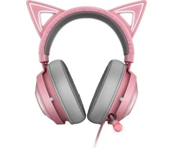 Słuchawki przewodowe z mikrofonem Razer Kraken Kitty Edition Quartz Nauszne Różowy - obrazek 3